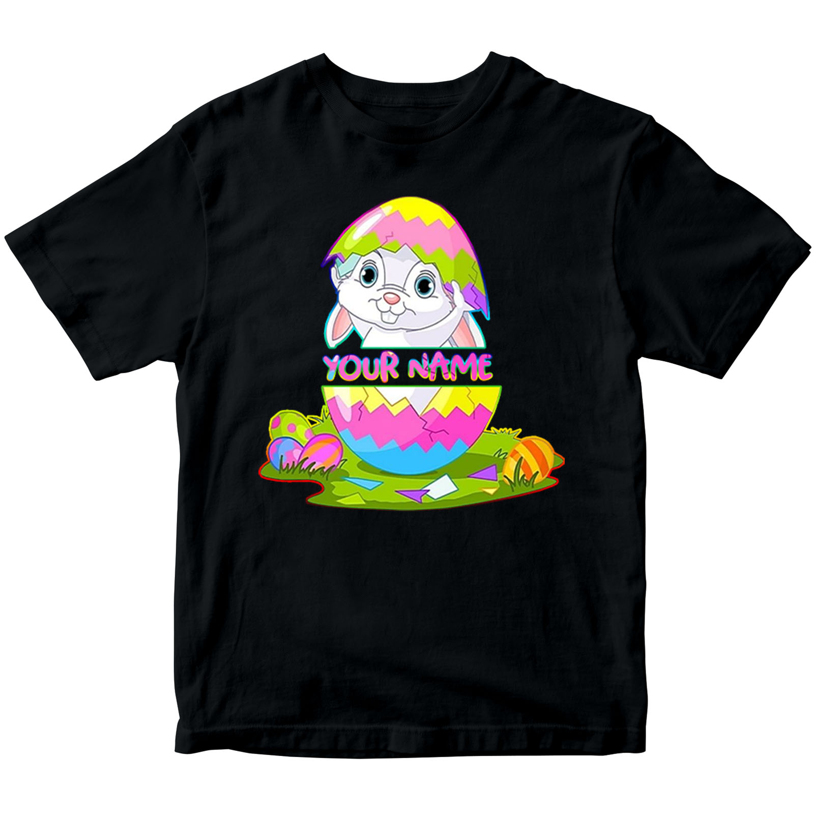 Personalised Egg Bunny Hoppy Easter Kids Boys Girls T-Shirts Costume ...