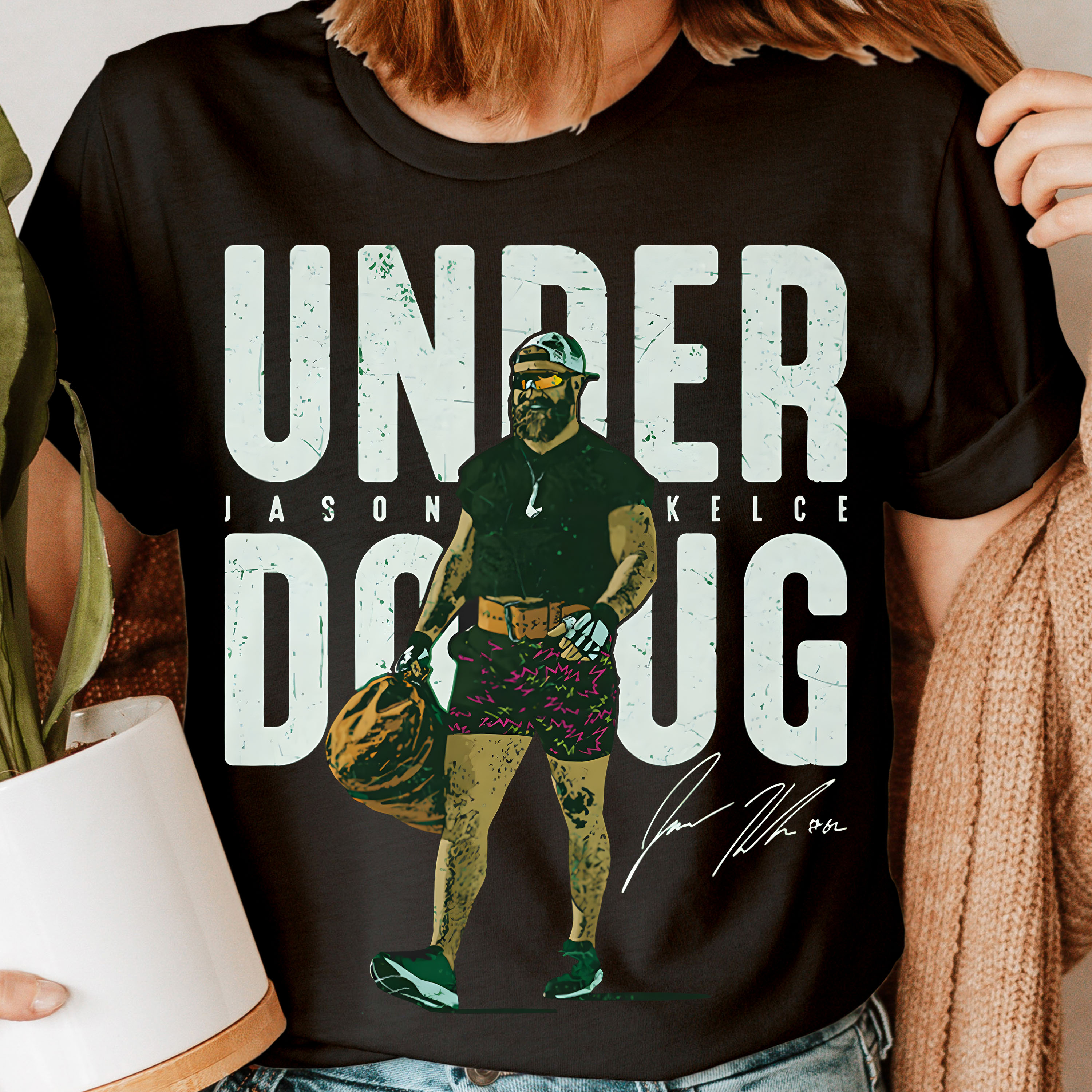 Jason Kelce Philadelphia Under Doug Football Player Sports Womens T-Shirts #GVE6 - Picture 1 of 9