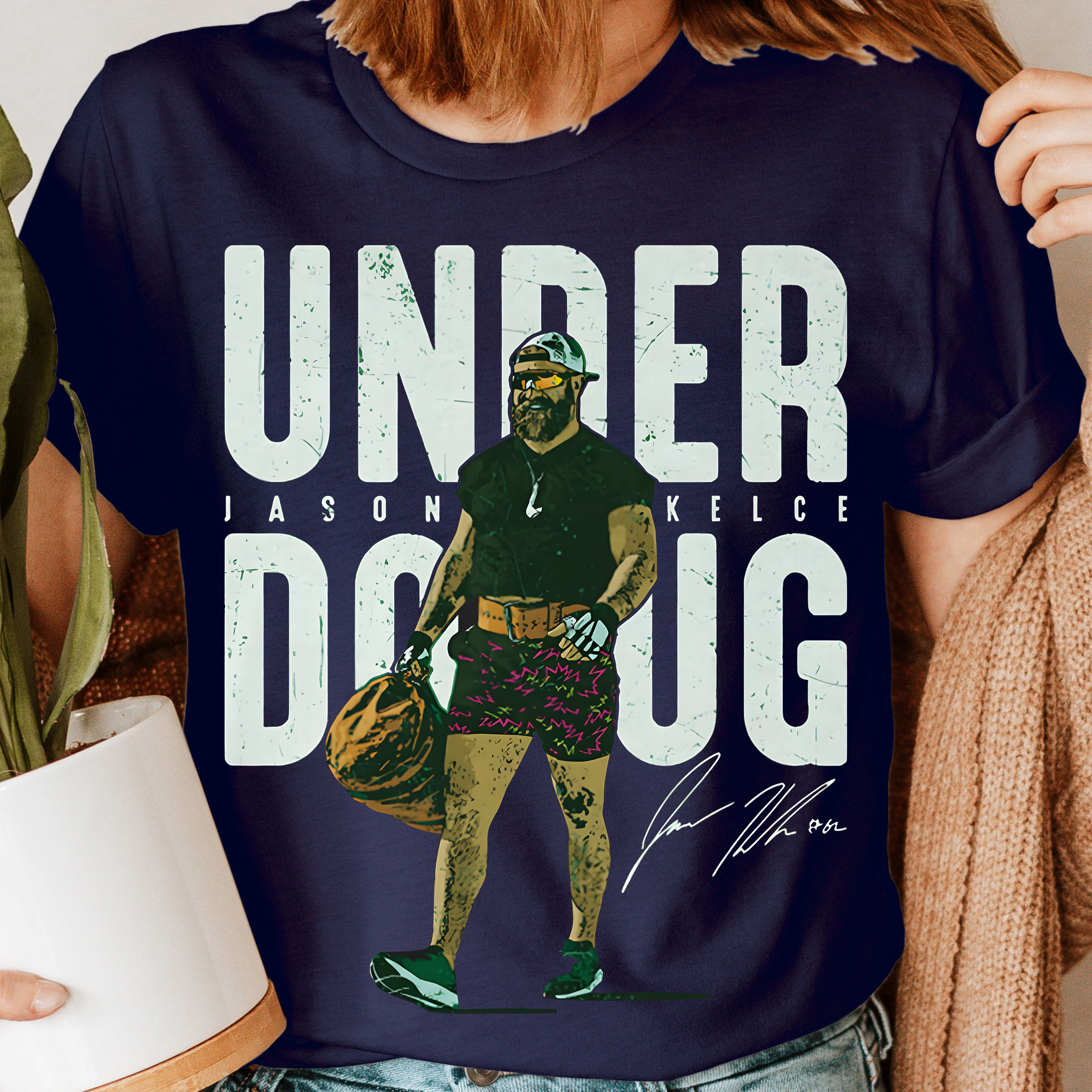 Jason Kelce Philadelphia Under Doug Football Player Sports Womens T-Shirts #GVE6 - Picture 6 of 9