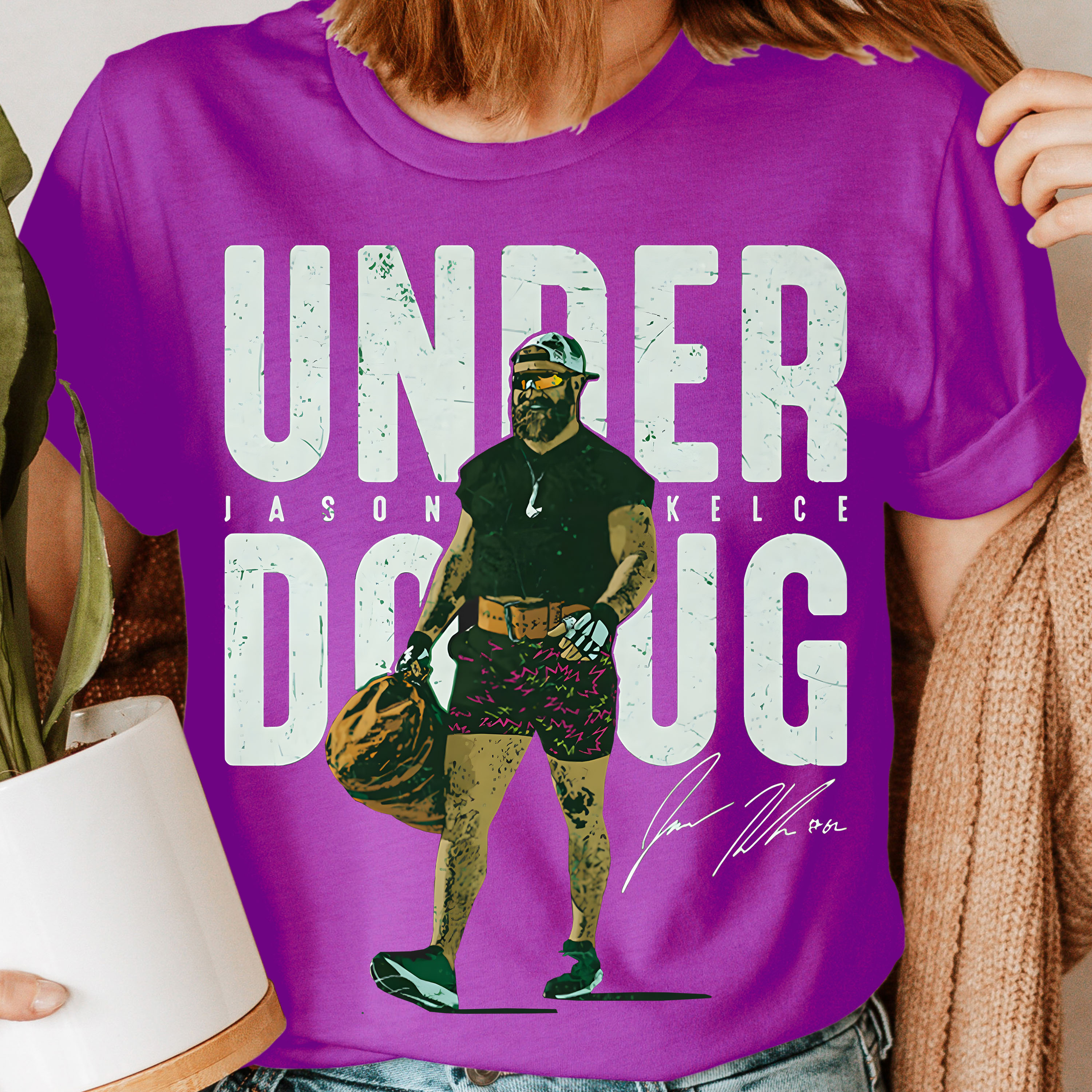 Jason Kelce Philadelphia Under Doug Football Player Sports Womens T-Shirts #GVE6 - Picture 7 of 9